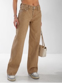 Джинси Stanley Wide leg жіночі бежевого кольору 33060