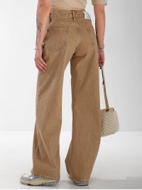 Джинси Stanley Wide leg жіночі бежевого кольору 33060