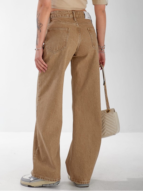 Джинси Stanley Wide leg жіночі бежевого кольору 33060