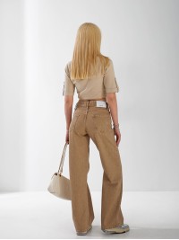 Джинси Stanley Wide leg жіночі бежевого кольору 33060