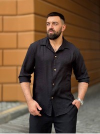 Чоловічий брючний костюм чорного кольору 33079