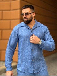 Чоловічий брючний костюм свiтло-синього кольору 33082