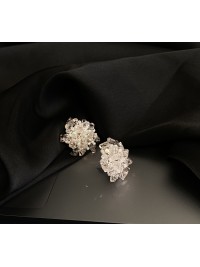 Сережки з бісером рожевого кольору 33124