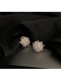 Сережки з бісером рожевого кольору 33124