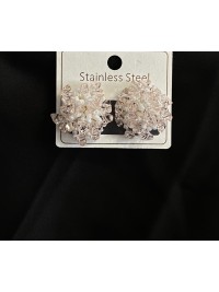 Сережки з бісером рожевого кольору 33124