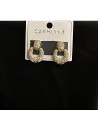 Сережки з камінчиками золотого кольору 33128