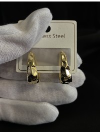 Сережки круглий замок золотого кольору 33129