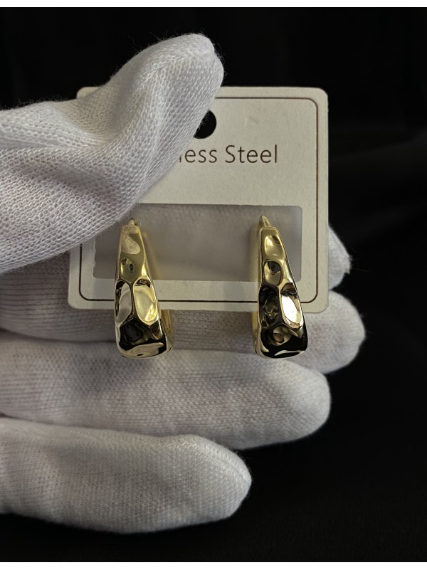 Сережки круглий замок золотого кольору 33129