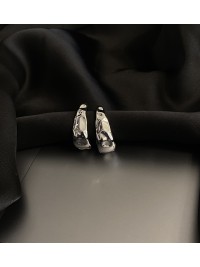 Сережки круглий замок срібного кольору 33133