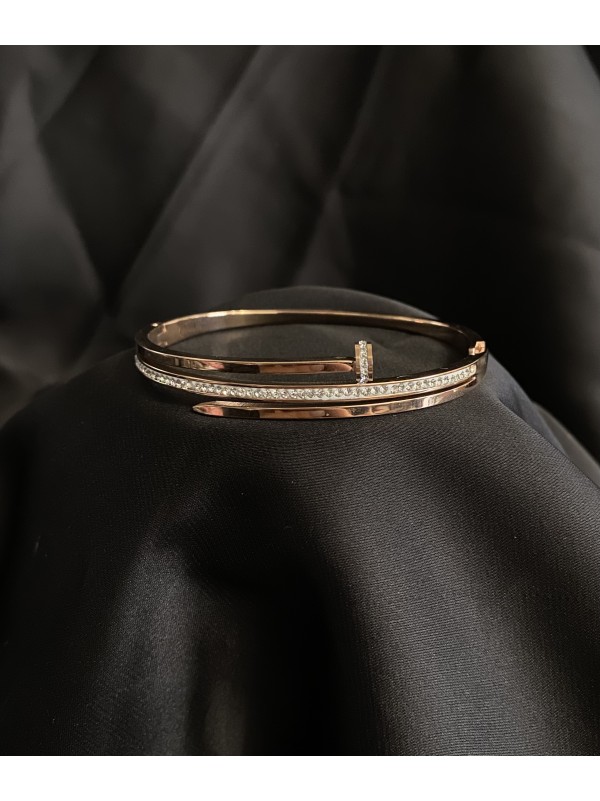 Браслет - манжет Цвях золотого кольору 33576