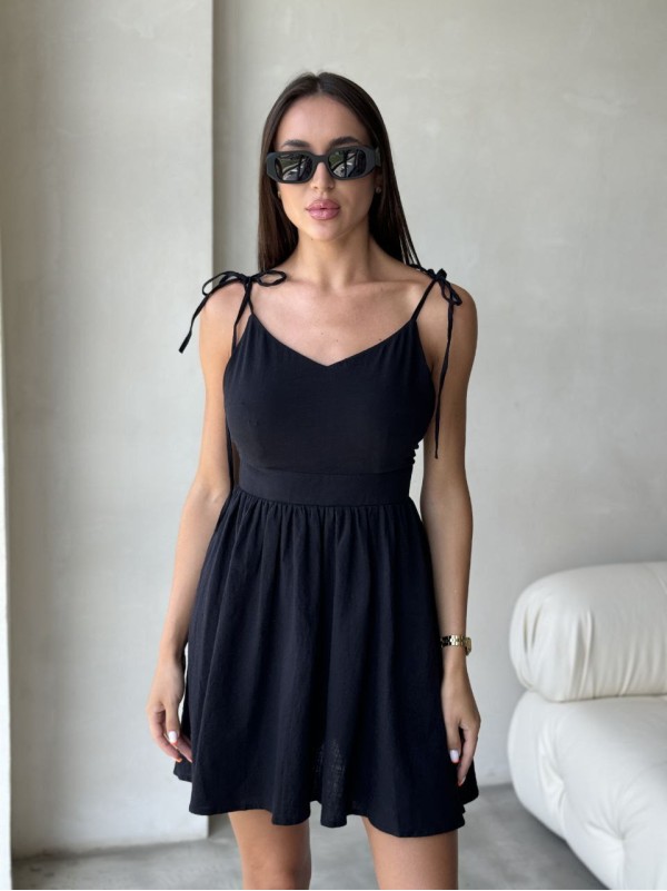 Літній сарафан мінi чорного кольору 33165