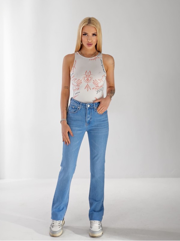 Джинси Olivium Slim straight жіночі свiтло-синього кольору 33175