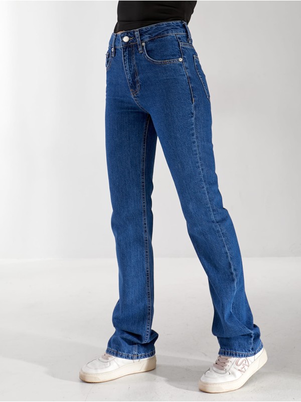 Джинси Pony Wide leg жіночі темно-синього кольору 33176