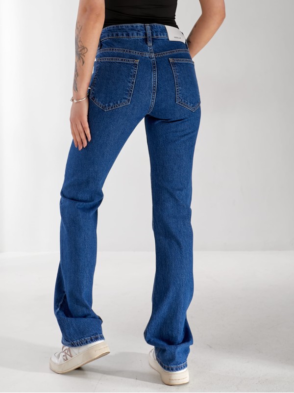 Джинси Pony Wide leg жіночі темно-синього кольору 33176