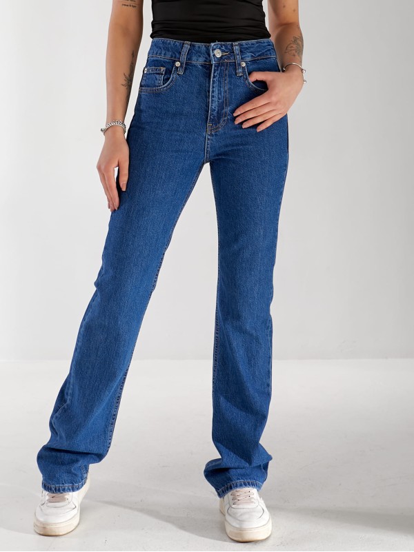 Джинси Pony Wide leg жіночі темно-синього кольору 33176