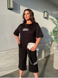 Легкий повсякденний костюм чорного кольору 33178