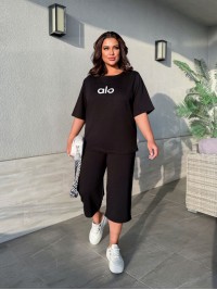 Легкий повсякденний костюм чорного кольору 33178