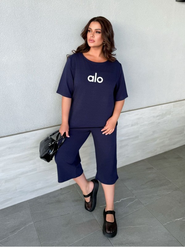 Легкий повсякденний костюм синього кольору 33181