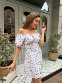 Літня сукня міні молочного кольору 33210