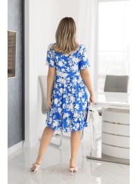 Літня сукня вільного крою в квiтку синього кольору 33217