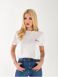 Жіночий топ Love молочного кольору 33225