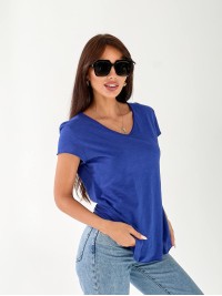 Базова жіноча футболка синього кольору 33226