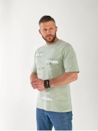 Чоловіча футболка з квадратами оливкового кольору 33228