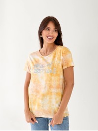 Жіноча футболка тай-дай помаранчевого кольору 33230