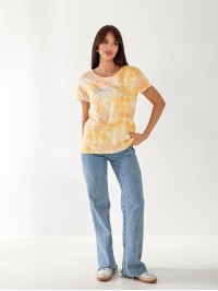 Жіноча футболка тай-дай помаранчевого кольору 33230