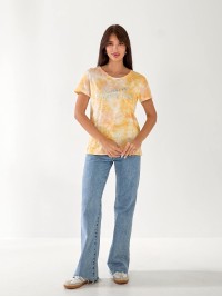 Жіноча футболка тай-дай помаранчевого кольору 33230