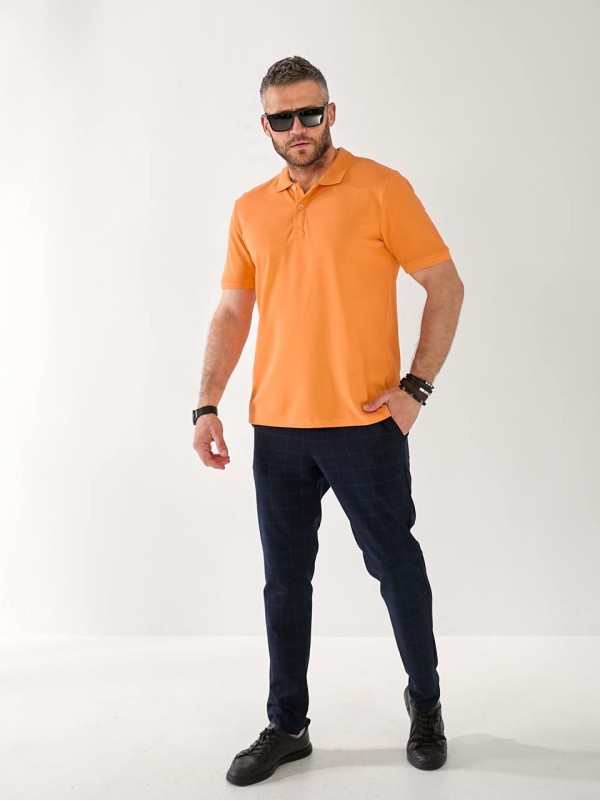 Чоловіча футболка-поло помаранчевого кольору 33231