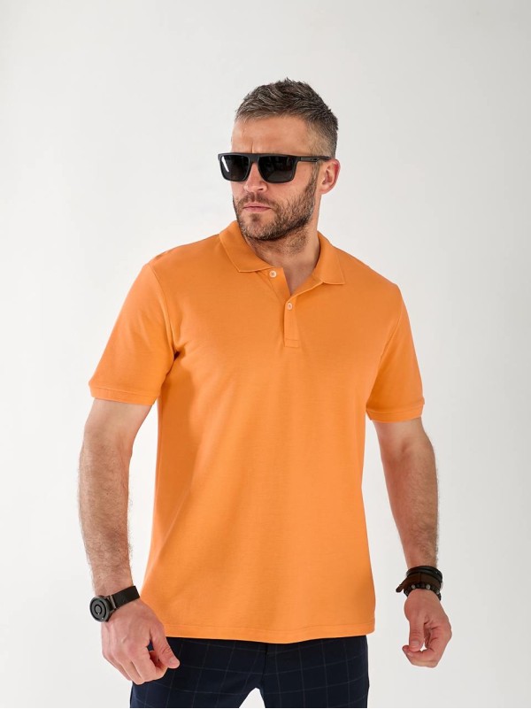 Чоловіча футболка-поло помаранчевого кольору 33231