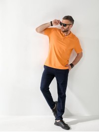 Чоловіча футболка-поло помаранчевого кольору 33231