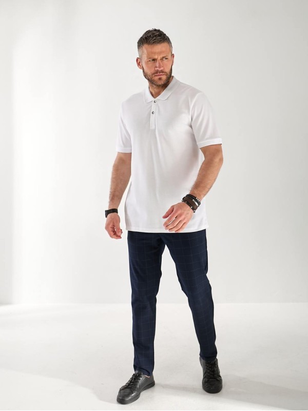 Чоловіча футболка-поло бiлого кольору 33232