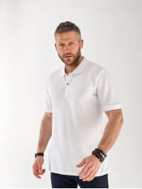 Чоловіча футболка-поло бiлого кольору 33232