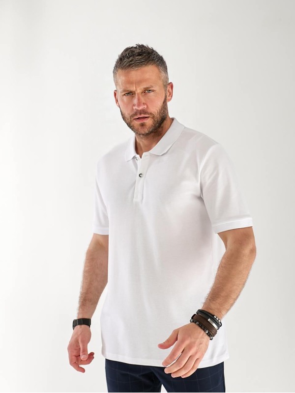 Чоловіча футболка-поло бiлого кольору 33232