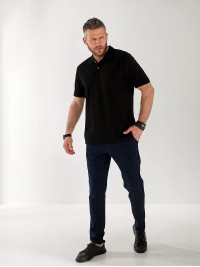 Чоловіча футболка-поло чорного кольору 33233