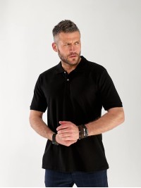 Чоловіча футболка-поло чорного кольору 33233