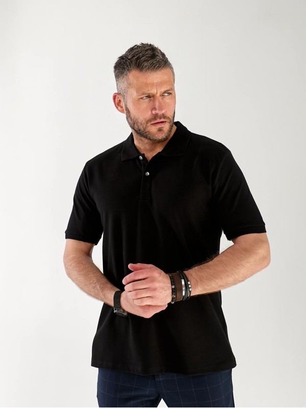 Чоловіча футболка-поло чорного кольору 33233