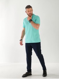 Чоловіча футболка-поло м'ятного кольору 33234