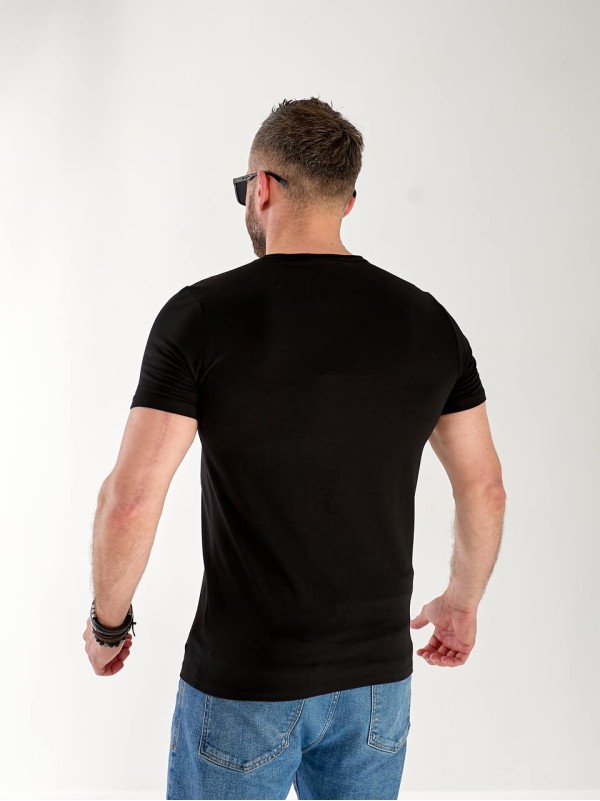 Чоловіча базова футболка чорного кольору 33256