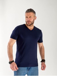 Чоловіча базова футболка синього кольору 33257