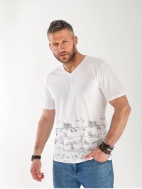 Футболка чоловіча з малюнком білого кольору 33258