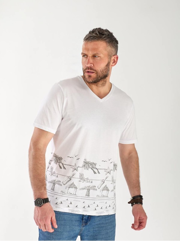 Футболка чоловіча з малюнком білого кольору 33258