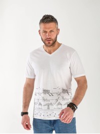 Футболка чоловіча з малюнком білого кольору 33258