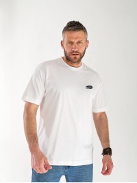 Чоловіча футболка з написом на спині білого кольору 33263