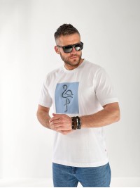 Чоловіча футболка з малюнком білого кольору 33264