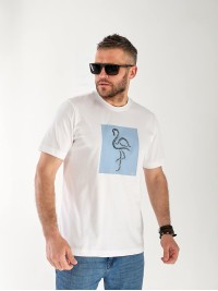 Чоловіча футболка з малюнком білого кольору 33264