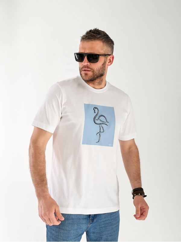 Чоловіча футболка з малюнком білого кольору 33264