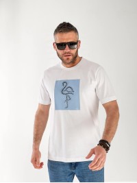 Чоловіча футболка з малюнком білого кольору 33264